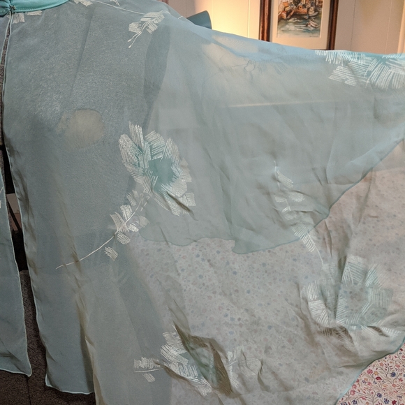 Silk Japanese Sheer Printed Dress Coverlet - Picture 6 of 8